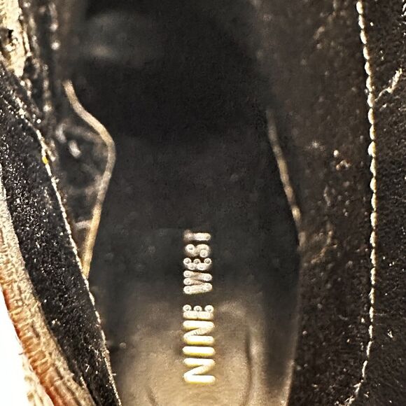 Nine West Ankle Boots Size 7M Brown Snake Skin Print Vegan Leather 4 Inch Heel - Picture 8 of 11